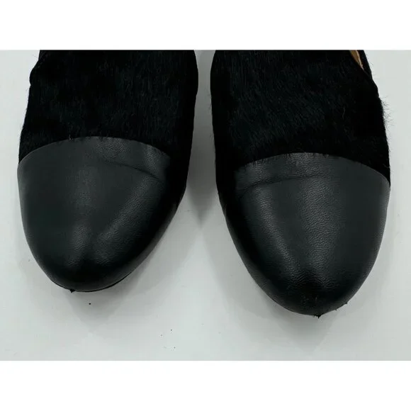 Nurture Womens Black Leather & Bovine Hair Reikel Loafers Size 8M - Picture 7 of 9
